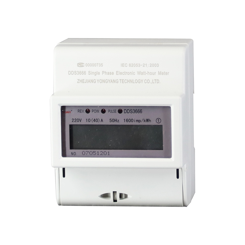 Medidor de electricidad de riel DIN 4P LCD digital monofásico